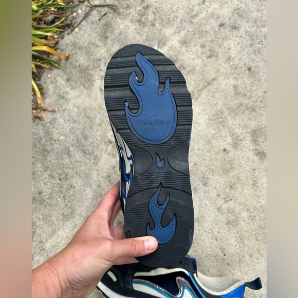 Sandro Paris Flame Sneakers, 3 blues, size 40 - Picture 7 of 11